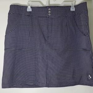 JoFit  black & white check scooter skirt zip front Sz 16